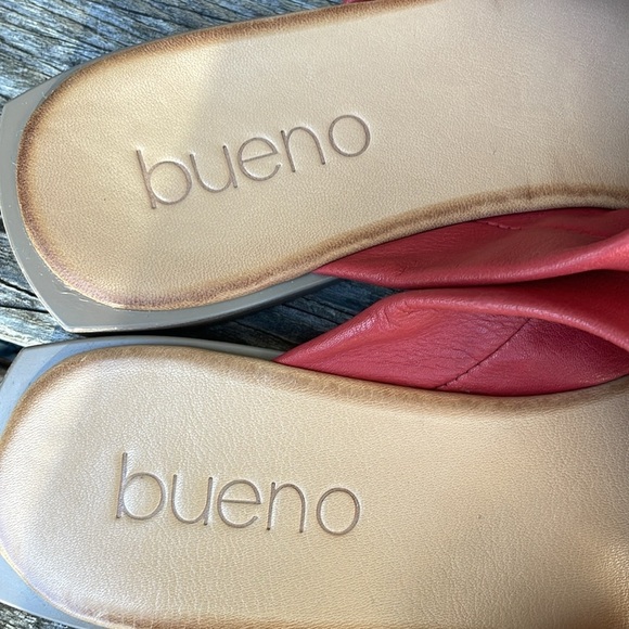 Bueno | Red | Twisted Leather | Slide |Open Toe Sandals |Size 39 |Made in Turkey - Picture 6 of 12